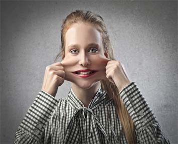 Woman with Elastic Skin